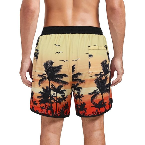 Swim Trunks Quick Dry Bathing Suit for Men with Compression Liner - Picture 3 of 4